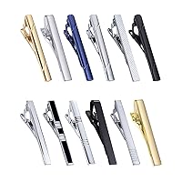 Tornito 12Pcs Tie Clips for Men Tie Tack Pins Silver Black Gold Blue Necktie Bar Regular Ties Suitable for Daily Wedding Meeting Business Anniversary Tie Clips
