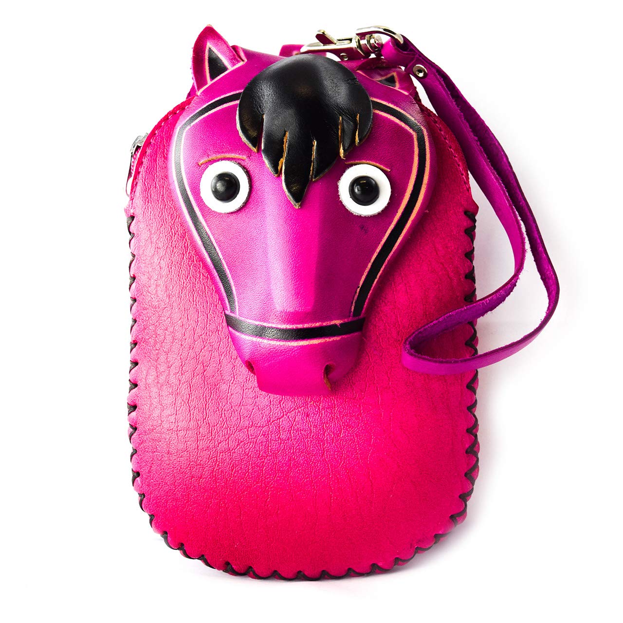 Stefano Laviano - Genuine Leather Large Horse Head Pouch Pink