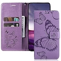 Compatible with Samsung Galaxy S22 Plus 5G Case Wallet Phone Case with Kickstand Card Holder Slot Flower Butterfly Cover Luxury PU Leather Case for Samsung S22 Plus 5G Butterfly Purple KT