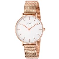 Daniel Wellington DW00100163 Women's Classic Petite Melrose Wristwatch, Pink Gold, Dial color - white, White Dial Watch