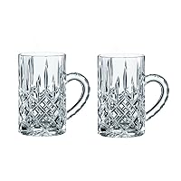 Nachtmann Noblesse Collection Hot Beverage Glasses | Set of 2 Glass Coffee Mugs for Tea Coffee and Hot Cocoa | 4.3 In Mug for Hot and Cold Beverages | 8.6 Ounce Dishwasher Safe