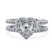 1.76 Ct Heart Cut Solitaire Diamond Engagement Ring 14K Solid White Gold Wedding Rings