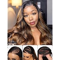 Nadula Bye Bye Knots Glueless Pre Everyting Wig Balayage Brown Body Wave 7x5 Pre Cut HD Lace Front Wigs Human Hair Pre Plucked Bleached Knots Ready to Go Highlight Ombre Wig 150% Density 18inch