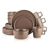 Coupe Dinnerware Set, Service For 4, Matte Brown