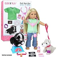 Click N' Play Doll Vet Set Doll Accessories 12 Piece Set Perfect for 18