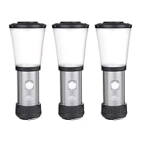 Cascade Mountain Tech 500-Lumen IPX4 Water-Resistant LED Flashlight Lantern with 3 Light Modes for Outdoor and Emergency Use - 3 Pack,Black