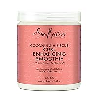Curl Enhancing Smoothie Hair Cream for Thick, Curly Hair Coconut and Hibiscus Sulfate Free and Paraben Free Curl Cream 20 oz