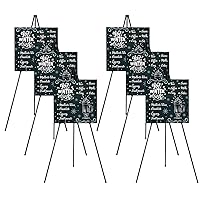 6 Packs Easel Stand for Display Easels for Signs Black Easel Floor Tripod Standing Poster Easel, Lightweight Metal Portable Welcome Board Stand, Base 63