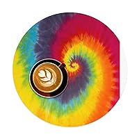 Rainbow Round Nature Placemats of 6 for Dining Table Mats Set Wipeable Fall Placemats for Kitchen Table Place Mats Durable Heat Resistant Non-Slip Washable Table Mats