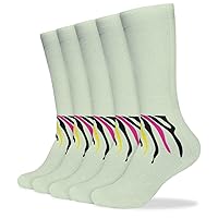 Painted Zebra Art Soft Compression Socks Knee High Stockings 5 Pairs Running Athletic for Men Women