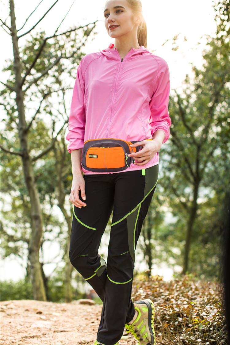 Chezi Waterproof Nylon Outdoor Travel Running Climbing Waist Bag Fanny Pack (orange)