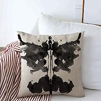 Throw Pillows Cover 18 x 18 Inches Watercolor Psychology Rorschach Inkblot Test Abstract Psychiatric Brain Ink Psychiatry Schizophrenia Cushion Case Cotton Linen for Fall Home Decor