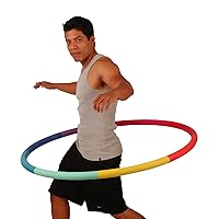 Weighted Hula Hoop, Trim Hoop 3B - 3 lb Large, Weight Loss Fitness Sports Hoop with No Wavy Ridges (Rainbow Colors)