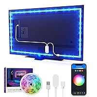 TV LED Backlight, 9.2ft WiFi Strip Light Compatible with Alexa & Google Assistant, App Control, Music Sync 16 Million RGB Color Changing Dimmable for 30-60in TV PC, Home Lighting Decor