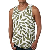 Tank Tops, Mens Summer Casual Tropical Printed Rewneck Hawaiian Shirts Beach Sleeveless Shirts Gam Athletic Tanks