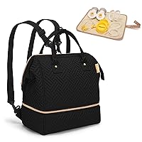 Fasrom Small Breast Pump Bag Backpack with Cooler Compatible with Elvie and Medela Pumps, Wearable Pumping Tote Bag with Waterproof Mat for Working Moms (Patent Design), Black