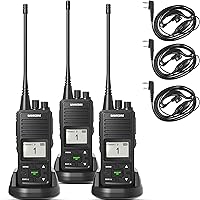 SAMCOM FPCN10A Two-Way Radios Long Range, 3000mAh Rechargeable Long Standby Walkie Talkies for Adults, Programmed Commercial Handheld UHF 2 Way Radios with Earpiece, Group Call Dual PTT, 3 Pcs