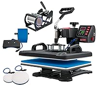 VEVOR 5 in 1 Heat Press Machine for T Shirts,Heat Press 15x12 Inch Digital Multifunctional Sublimation T-Shirt Heat Press Machine for T Shirts Hat Mug Cap Plate