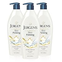 Jergens Skin Firming Body Lotion for Dry to Extra Dry Skin, Skin Tightening Cream with Collagen and Elastin, Instantly Moisturizes Dry Skin, Dermatologist Tested, Hydralucence Blend, 3-16.8 oz