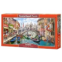 CASTORLAND 4000 Piece Jigsaw Puzzles, Charms of Venice, Italy Puzzle, Gondola Puzzle, European Puzzle, Adult Puzzles, Castorland C-400287-2
