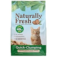 Eco-Shell Naturally Fresh Cat Litter Made from Walnut Shells, Single Cat, Unscented, Biodegradable, Dust-Free, Sustainable, 40 Lbs