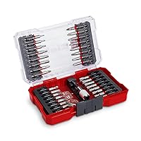 Original Einhell M-CASE 33-Piece Bit Set for Cordless Screwdrivers and Drills with 50 mm Bits Made of S2 Steel, Quick Change Bit Holder Made of Carbon Steel with Storage Box