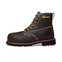 Thorogood American Heritage 6” Leather Waterproof Insulated Work Shoes for Men with Composite Shank Nano Safety Toe Oil and Slip-Resistant Outsole
