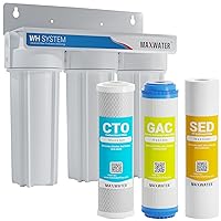 3 Stage (Good for City Water) 10 inch Standard Water Filtration System for Whole House - Sediment + GAC + CTO Post Carbon - ¾