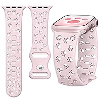Ocaer Compatible with Apple Watch Ultra 49 mm 45 mm 44 mm 42 mm 41 mm 40 mm 38 mm, Cute Engraved Soft Silicone iWatch Strap for Apple Watch Ultra 2 Series 9 8 7 6 5 4 3 2 1 SE, Sports Band for Women
