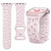 Ocaer Kompatibel mit Apple Watch Ultra 49mm 45mm 44mm 42mm 41mm 40mm 38mm, Niedlich Gravierte Weiches Silikon iWatch Armband für Apple Watch Ultra 2 Series 9 8 7 6 5 4 3 2 1 SE, Sport band für Damen