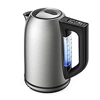 Paris Rhône Electric Kettle, Tea Kettle with 6 Temperature Settings, 1.7L Cordless Hot Water Boiler Heater, Strix Thermostat, Touch Control, Auto-Shutoff/Boil-Dry Protection, Keep Warm, LED Indicator