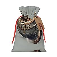 GeRRiT Old Viking Boats Print Christmas Drawstring Candy Gift Bags,Goody Bags,For Xmas Holiday Presents Party Favor