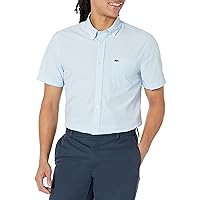 Lacoste Mens Short Sleeved Regular Fit Gingham Print-Shirt