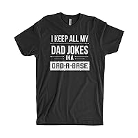 Threadrock Men's I Keep All My Dad Jokes in A Dad-A-Base T-Shirt