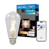 Vibe Smart Light Bulb, ST19 with Filament, Dimmable, 2700K Warm White, Works with Alex and Google Home, Wi-Fi Light Bulb, 51345