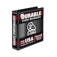 Samsill Durable 2 Inch Binder, Made in the USA, D Ring Binder, Customizable Clear View Cover, Black, Holds 475 Pages