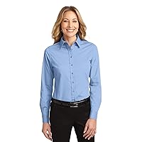 Port Authority Ladies Long Sleeve Easy Care Shirt, Light Blue, 5XL