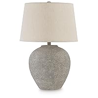 Signature Design by Ashley Dreward Casual 25 Inch Paper Table Lamp, Smoky Brown Finish