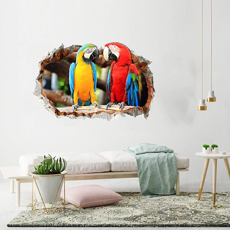 Mua ZARROUEA Fake Window Wall Sticker Parrot Bird 3D Stylish ...