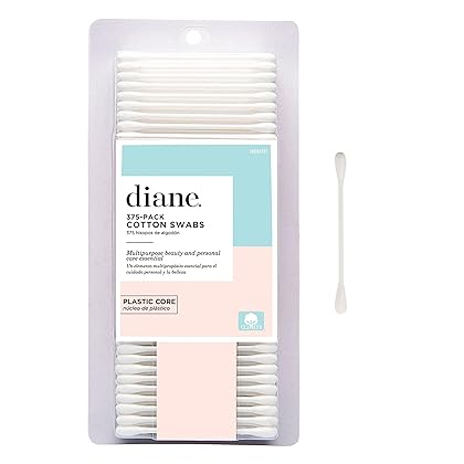 Diane Cotton Swabs, 375 ct. 1-Pack - Super Soft for Sensitive Skin, Gentle on Face, Makeup and Beauty Applicator, Nail Polish Removal, 3 inches long for Beauty, Personal Care, Crafts