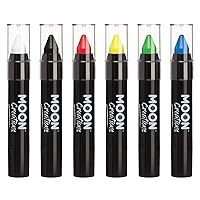 Face Paint Stick / Body Crayon Primary Colours Set of 6 makeup for the Face & Body by Moon Creations - 0.12oz