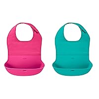 OXO Tot Roll-Up Bib 2 Pack - Pink/Teal