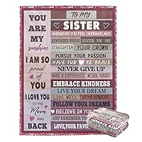 to My Sister Blanket - Sister Birthday Gifts from Sister, Sister Gifts Blanket for Sisters from Brother, Unique Blanket Birthday Gifts for Sister Women Girls - Blanket for Thanksgiving