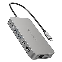 HyperDrive M1 M2 MacBook Pro USB C Hub - 10-in-1 USB Hub Dual 4K HDMI, Ethernet, USB-A, USB C Adapter, 100W PD, MicroSD/SD, Audio Jack - Compatible with M2/M1 MacBook Pro/Air, Windows PC, Chromebook