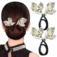 Hair Bun Maker 2Pcs Vintage Calla Lily Flower Hair Clip Alloy Bun Maker for Long Hair Elegant Exquisite Women DIY Hairstyles Accessories