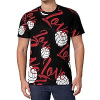 Volleyball Lover Men's T Shirts Full Print Tees Crew Neck Short Sleeve Tops