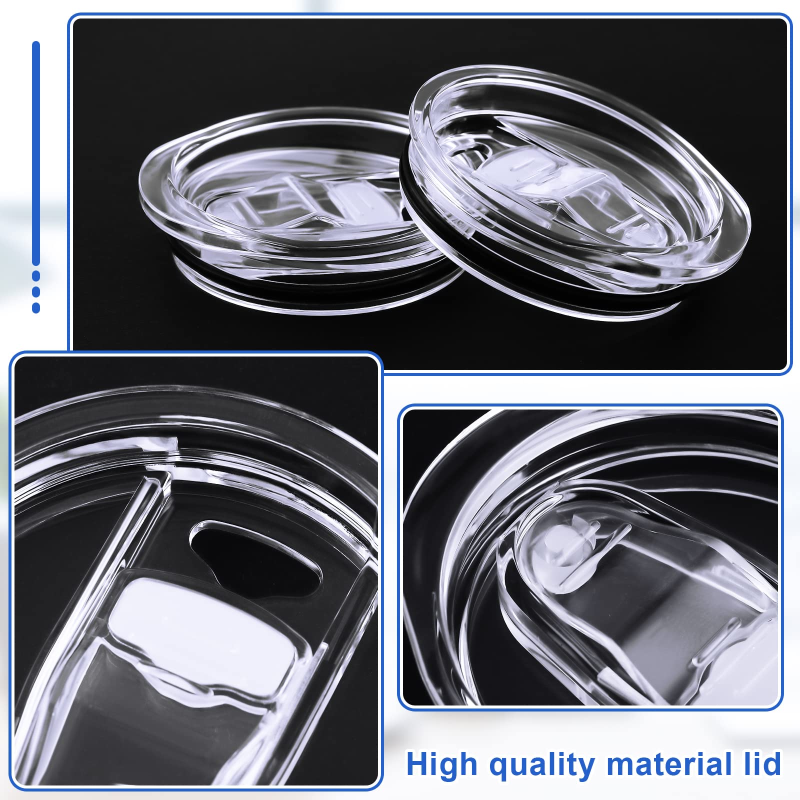 Skinny Replacement Lids Tumbler Replacement Lids Plastic Splash Resistant Lids Covers Spill Proof Skinny Tumbler Lid Clear Cup Covers for Mouth Tumbler Cooler Cup (5 Pack, 20 oz)