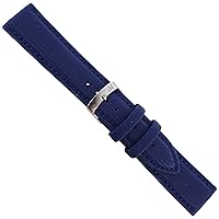 20mm Milano Mens Navy Blue Techno Canvas Texture Stitched Sport Watch Band 2778