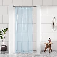 Barossa Design Clear Blue Stall Shower Curtain Liner with 3 Magnets - 36