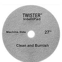 DD800430 TASKI Twister Intellipad Diamond Coated Floor Machine Cleaning Pad, Made in USA, Burnish to High Super Gloss Finish, Grey/Brown, 27-inch (Pack of 2)